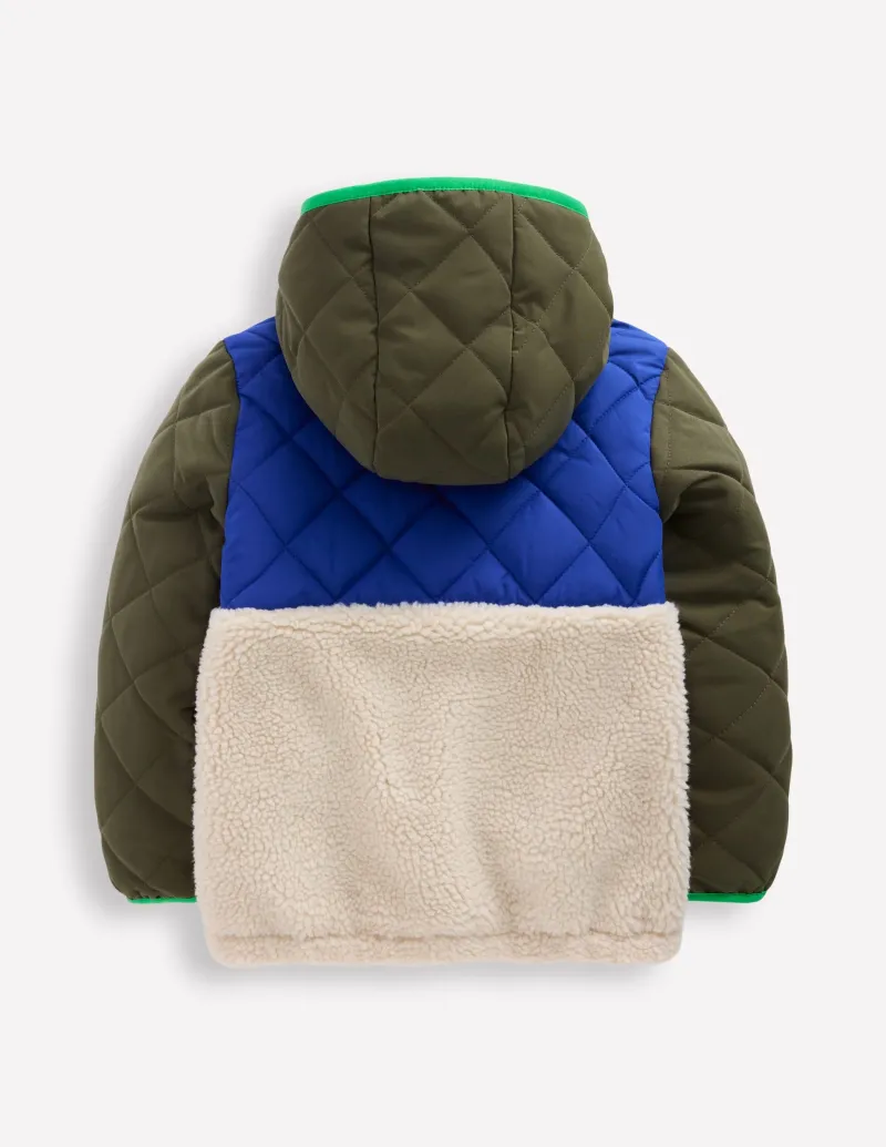 Mäntel & Jacken | Boden Jacke aus Teddyfell-Mix-Khaki, Blockfarben Khaki,Blockfarben