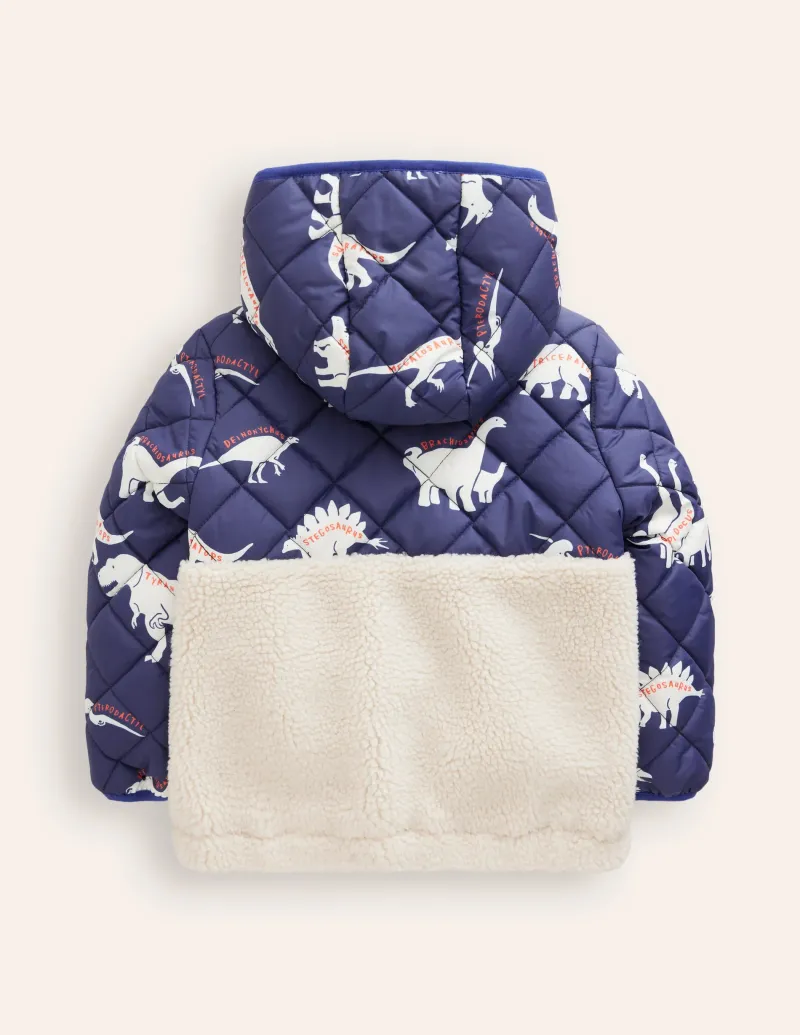 Mäntel & Jacken | Boden Jacke aus Teddyfell-Mix-Schuluniform-Marineblau Dino/Teddyfell Schuluniform-MarineblauDino/Teddyfell