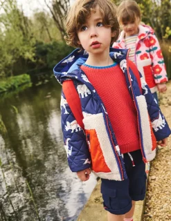 Mäntel & Jacken | Boden Jacke aus Teddyfell-Mix-Schuluniform-Marineblau Dino/Teddyfell Schuluniform-MarineblauDino/Teddyfell