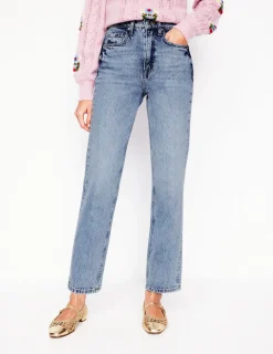 Jeans | Boden Jeans mit hohem Bund und geradem Bein-Helle Waschung HelleWaschung