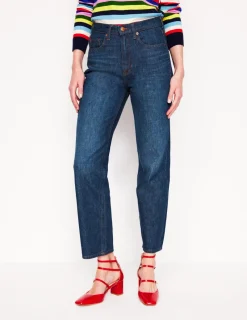Jeans | Boden Jeans mit hohem Bund und geradem Bein-Dunkel Denim DunkelDenim