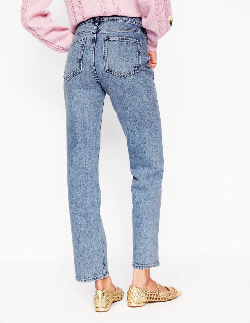 Jeans | Boden Jeans mit hohem Bund und geradem Bein-Helle Waschung HelleWaschung