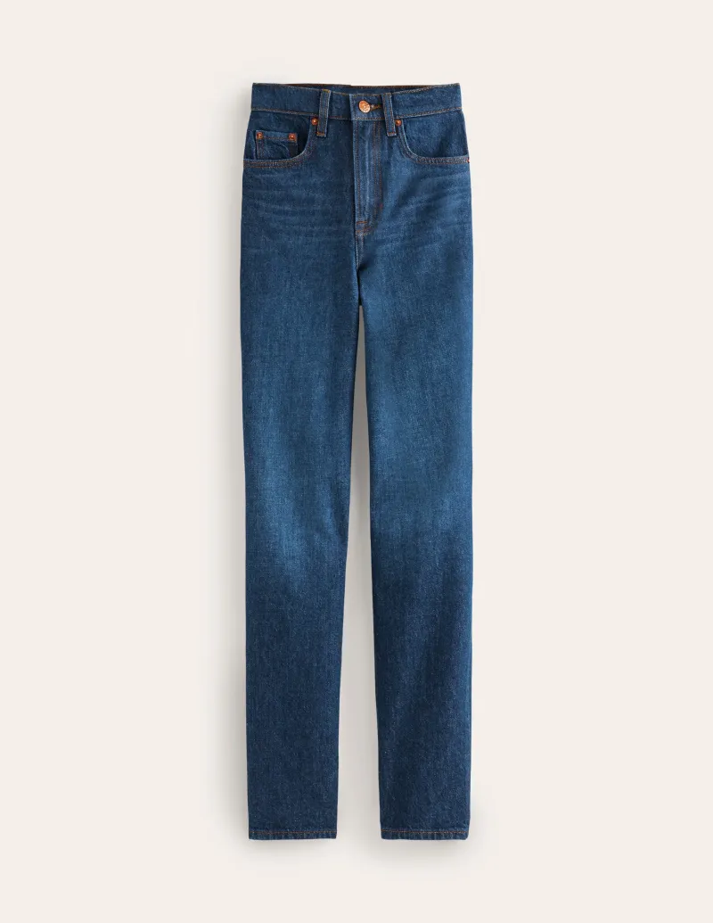 Jeans | Boden Jeans mit hohem Bund und geradem Bein-Dunkel Denim DunkelDenim