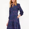 Kleider & Jumpsuits | Kleider In Petite | Boden Jemima Gestuftes Jerseykleid-Marineblau, Paisley-Knospen-Variation Marineblau,Paisley-Knospen-Variation