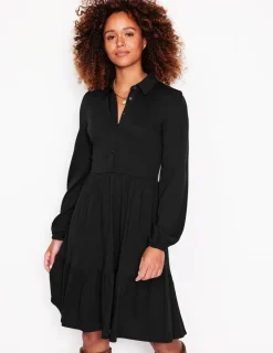 Kleider & Jumpsuits | Knielang | Boden Jemima Gestuftes Jerseykleid- Schwarz
