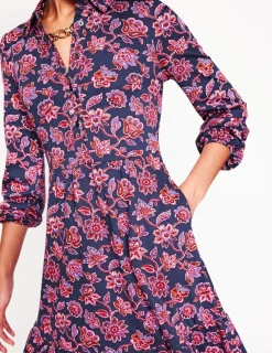 Kleider & Jumpsuits | Kleider In Petite | Boden Jemima Gestuftes Jerseykleid-Marineblau, Blümchen Kaskade Marineblau,BlümchenKaskade