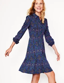 Kleider & Jumpsuits | Kleider In Petite | Boden Jemima Gestuftes Jerseykleid-Marineblau, Paisley-Knospen-Variation Marineblau,Paisley-Knospen-Variation