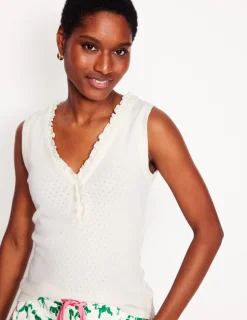 Nachtwäsche & Schlafanzüge | Boden Jersey Henley-Schlafanzugoberteil-Ivory and Navy Spot IvoryandNavySpot