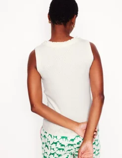 Nachtwäsche & Schlafanzüge | Boden Jersey Henley-Schlafanzugoberteil-Ivory and Navy Spot IvoryandNavySpot