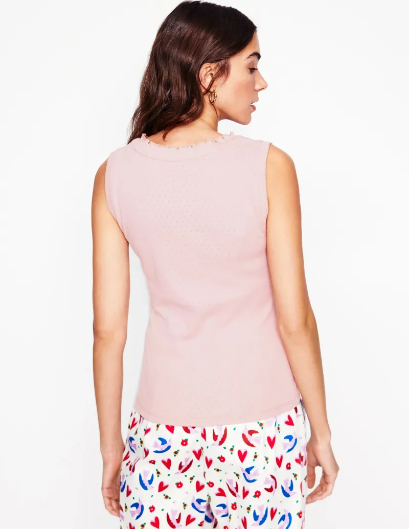 Nachtwäsche & Schlafanzüge | Boden Jersey Henley-Schlafanzugoberteil-Hellrosa Meliert HellrosaMeliert