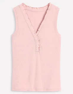 Nachtwäsche & Schlafanzüge | Boden Jersey Henley-Schlafanzugoberteil-Hellrosa Meliert HellrosaMeliert