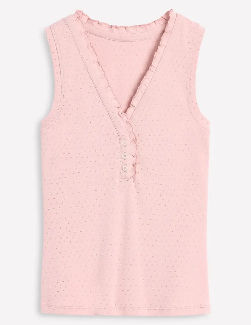 Nachtwäsche & Schlafanzüge | Boden Jersey Henley-Schlafanzugoberteil-Hellrosa Meliert HellrosaMeliert