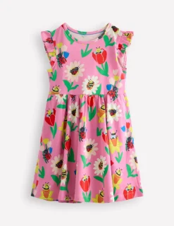 Kleider | Boden Jerseykleid mit Rüschenärmeln-Fliederzucker Frühlingsgarten FliederzuckerFrühlingsgarten