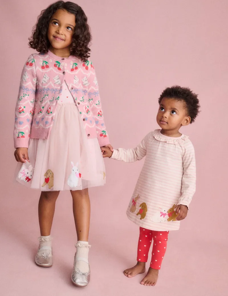 Strampler & Spielanzüge | Boden Jerseykleid-Set mit Logo-Kreiderosa Hasen KreiderosaHasen