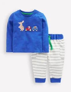 Strampler & Spielanzüge | Boden Jungen-Set mit Taschen-Leuchtendes Blau Hase LeuchtendesBlauHase