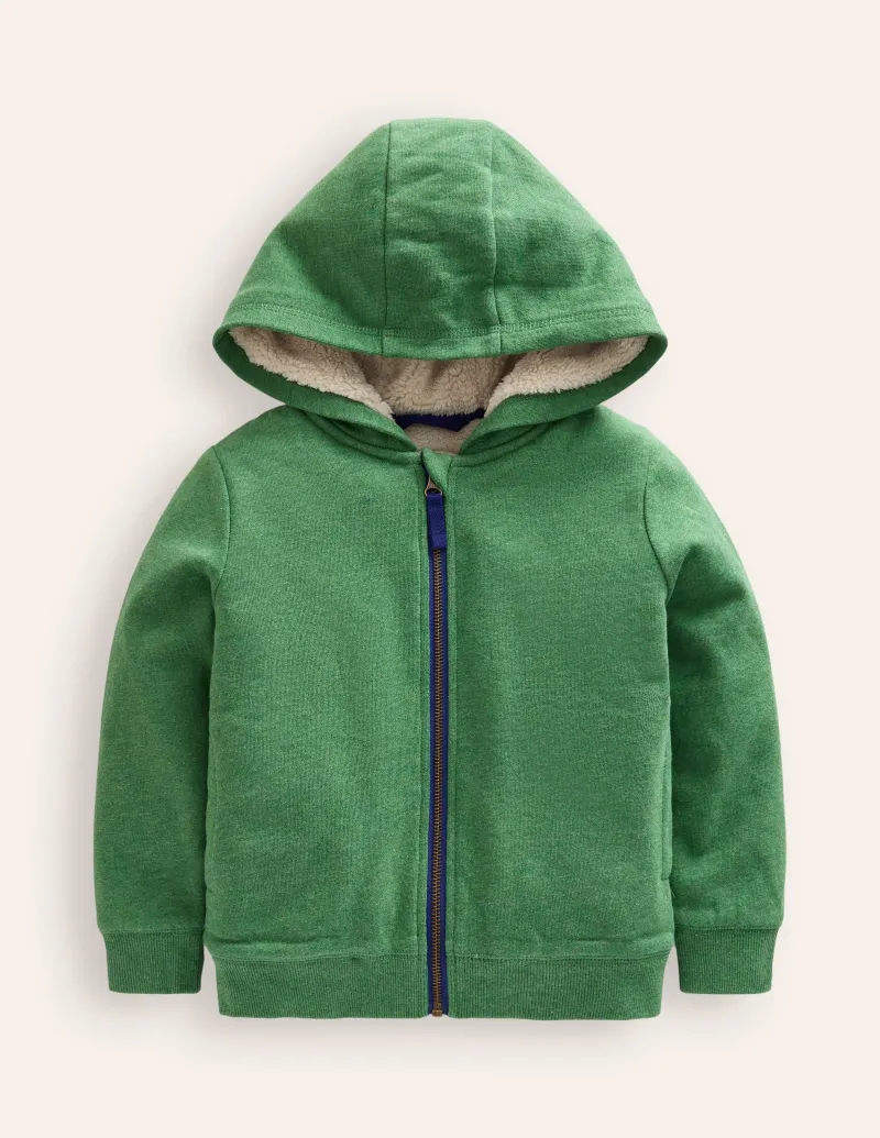 Sweatshirts & Fleeces | Oberteile & T-shirts | Boden Kapuzenpullover mit Zottelfutter-Grün Meliert GrünMeliert