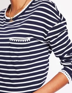 T-shirts & Tops | Oberteile | Boden Kastiges Oberteil mit Deckenstich-Marineblau, Naturweiß Marineblau,Naturweiß