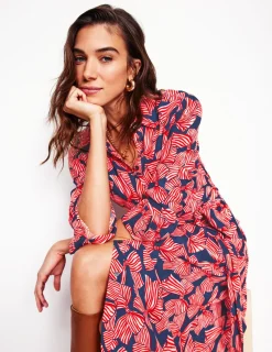 Kleider & Jumpsuits | Midi | Boden Kate Midi-Hemdblusenkleid-Französisches Marineblau, Großflächiges Schleifenmuster FranzösischesMarineblau,GroßflächigesSchleifenmuster