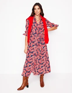 Kleider & Jumpsuits | Midi | Boden Kate Midi-Hemdblusenkleid-Französisches Marineblau, Großflächiges Schleifenmuster FranzösischesMarineblau,GroßflächigesSchleifenmuster