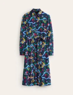Kleider & Jumpsuits | Kleider In Petite | Boden Kate Midi-Hemdblusenkleid-Französisches Marineblau, London Town FranzösischesMarineblau,LondonTown