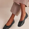 Flache Schuhe | Boden Kitty Ballerinas mit flexibler Sohle-Schwarzes Leder SchwarzesLeder