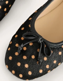 Flache Schuhe | Boden Kitty Ballerinas mit flexibler Sohle-Punkte Schwarz und Camel PunkteSchwarzundCamel