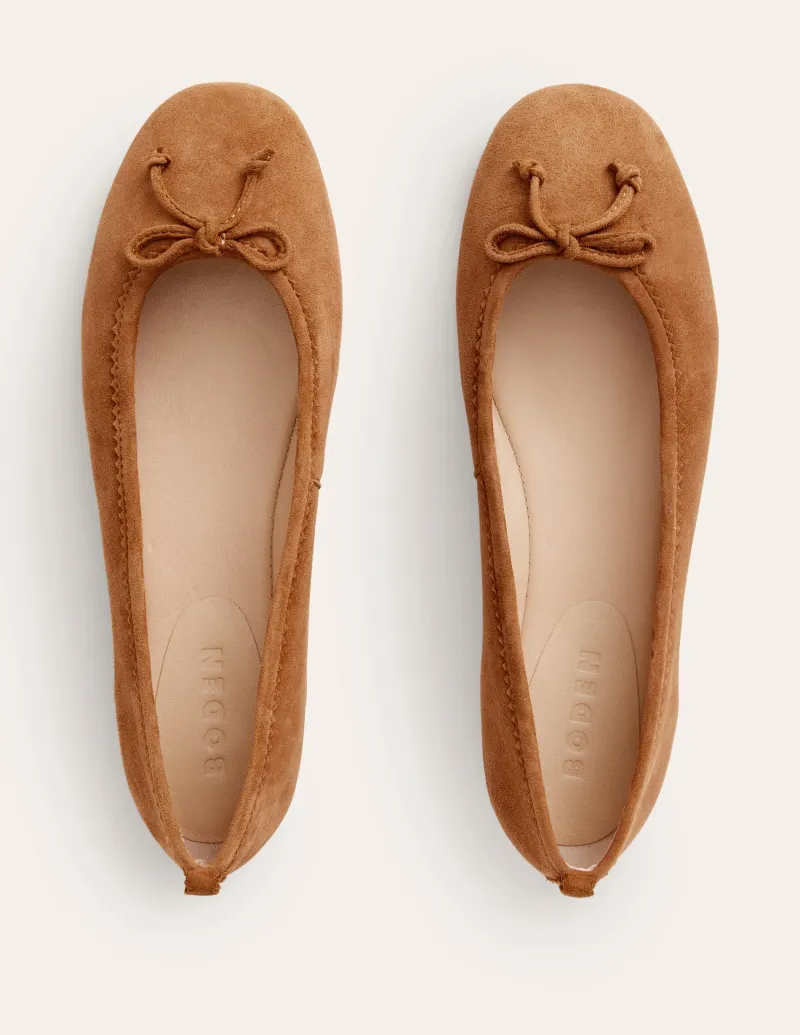 Flache Schuhe | Boden Kitty Ballerinas mit flexibler Sohle-Ingwerplätzchen Wildleder IngwerplätzchenWildleder