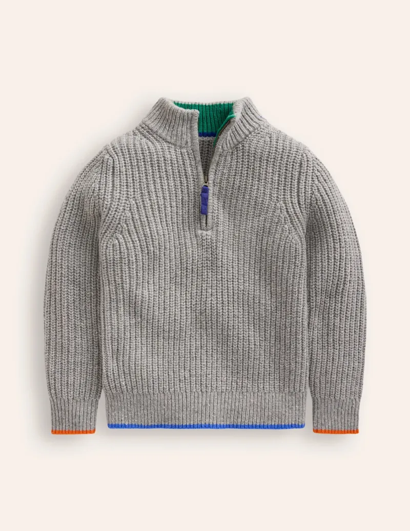 Pullover & Strickjacken | Boden Klassischer Pullover mit halblangem Reißverschluss- Black