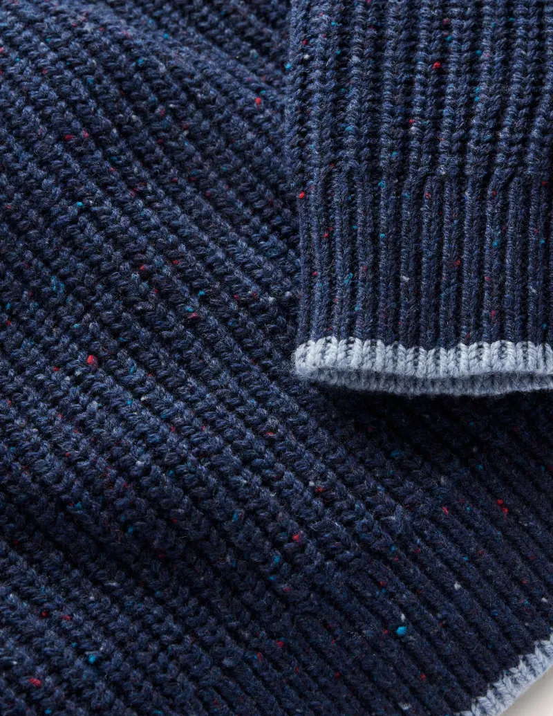 Pullover & Strickjacken | Boden Klassischer Pullover mit halblangem Reißverschluss-Marineblau Noppen MarineblauNoppen