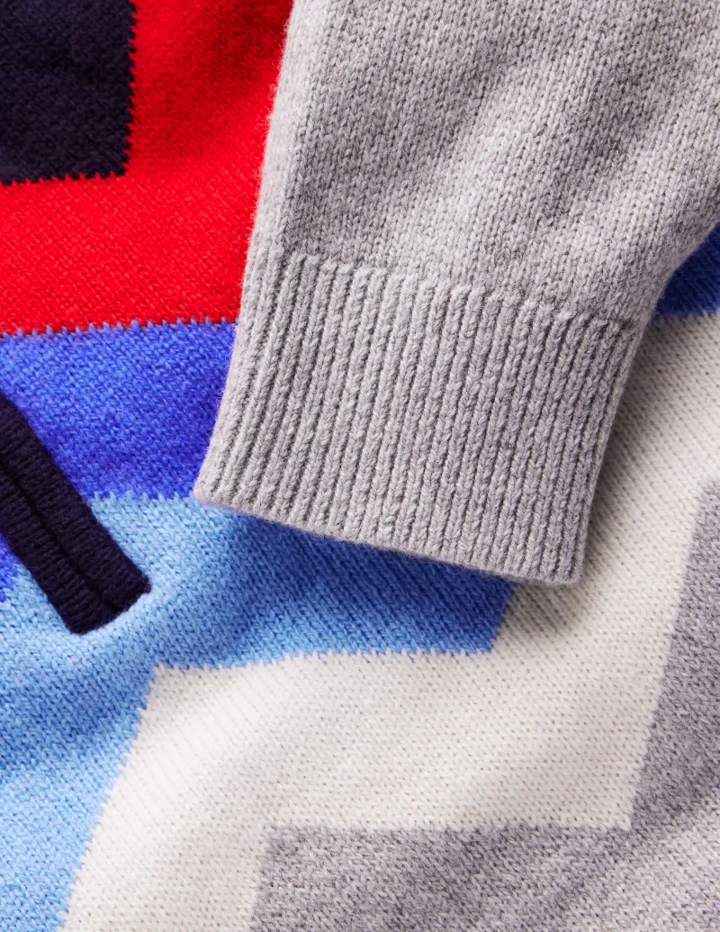 Pullover & Strickjacken | Boden Klassischer Pullover mit halblangem Reißverschluss-Grau Meliert Chevron GrauMeliertChevron