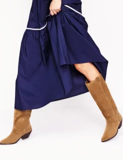 Absatzschuhe | Stiefel | Boden Kniehohe Westernstiefel-Rostbraun Veloursleder RostbraunVeloursleder