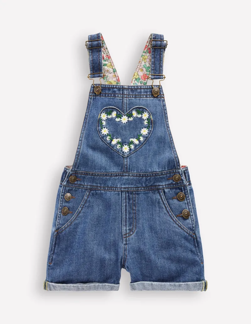 Hosen & Jeans | Kleider | Boden Kurze Latzhose mit Herztaschen-Vintage Bestickt Gänseblümchen VintageBesticktGänseblümchen