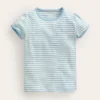 Oberteile & T-shirts | Boden Kurzärmliges Pointelle-Oberteil-Helles Himmelblau/Sanftes Naturweiß HellesHimmelblau/SanftesNaturweiß