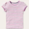 Oberteile & T-shirts | Boden Kurzärmliges Pointelle-Oberteil-Lila Flieder/Sanftes Naturweiß LilaFlieder/SanftesNaturweiß