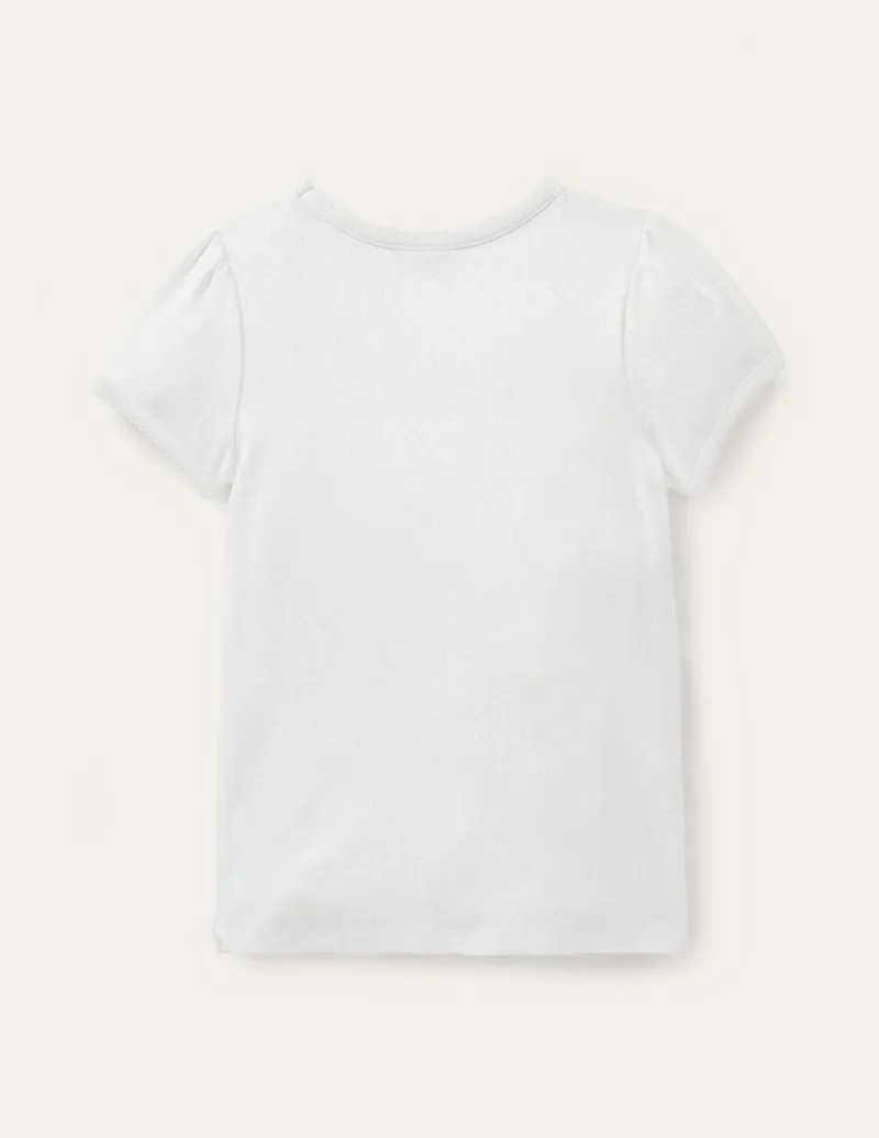 Oberteile & T-shirts | Boden Kurzärmliges Pointelle-Oberteil- Weiß