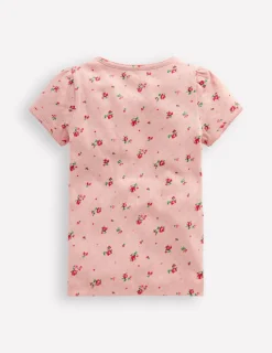 Oberteile & T-shirts | Boden Kurzärmliges Pointelle-Oberteil-Kreiderosa Rosenknospe KreiderosaRosenknospe