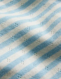 Oberteile & T-shirts | Boden Kurzärmliges Pointelle-Oberteil-Helles Himmelblau/Sanftes Naturweiß HellesHimmelblau/SanftesNaturweiß