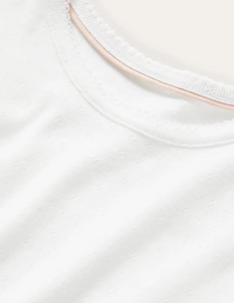 Oberteile & T-shirts | Boden Kurzärmliges Pointelle-Oberteil- Weiß