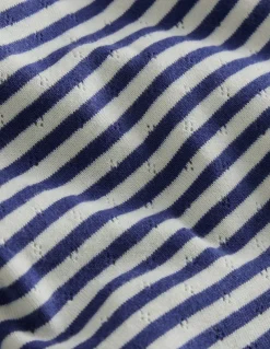 Oberteile & T-shirts | Boden Kurzärmliges Pointelle-Oberteil-Sanftes Naturweiß/Steuerbordblau SanftesNaturweiß/Steuerbordblau