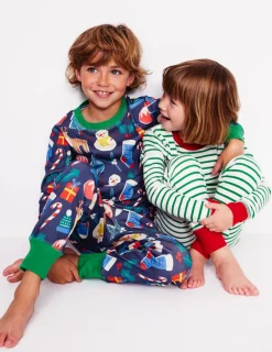 Nachtwäsche & Schlafanzüge | Boden Kuschelige Schlafanzüge im Doppelpack-Weihnachtsgeschenke und Streifen WeihnachtsgeschenkeundStreifen