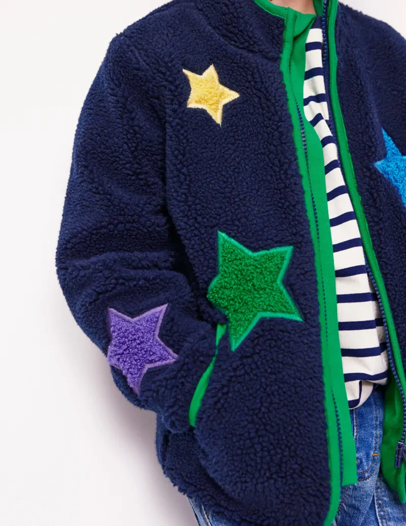 Mäntel & Jacken | Boden Kuschelige Teddyfell-Jacke-Schuluniform-Marineblau Stern Schuluniform-MarineblauStern