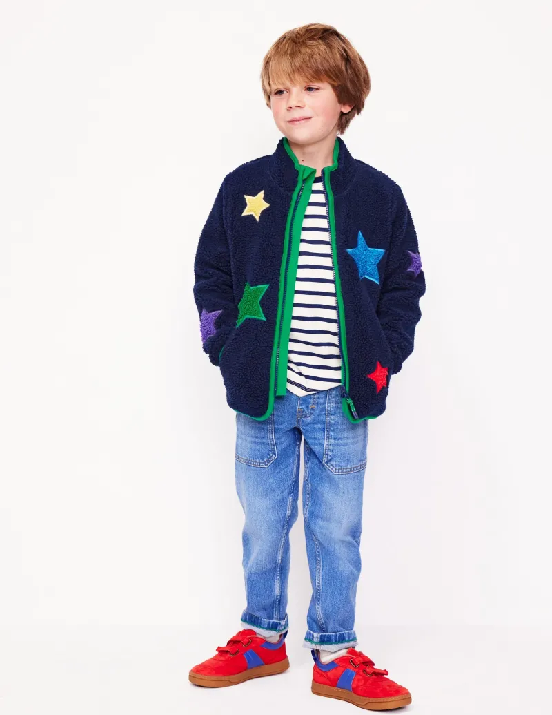 Mäntel & Jacken | Boden Kuschelige Teddyfell-Jacke-Schuluniform-Marineblau Stern Schuluniform-MarineblauStern