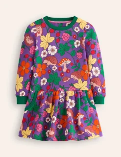 Kleider | Boden Kuscheliges, bedrucktes Sweatshirt-Kleid- Black