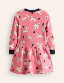 Kleider | Boden Kuscheliges, bedrucktes Sweatshirt-Kleid- Almond