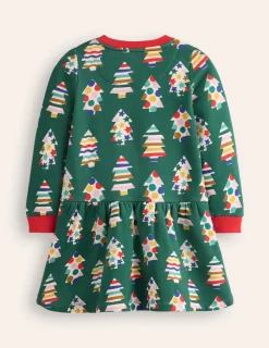 Kleider | Boden Kuscheliges, bedrucktes Sweatshirt-Kleid- Almond
