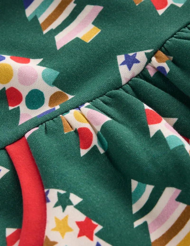 Kleider | Boden Kuscheliges, bedrucktes Sweatshirt-Kleid- Almond