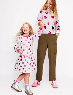 Kleider | Boden Kuscheliges, bedrucktes Sweatshirt-Kleid-Kreiderosa Wildrose KreiderosaWildrose