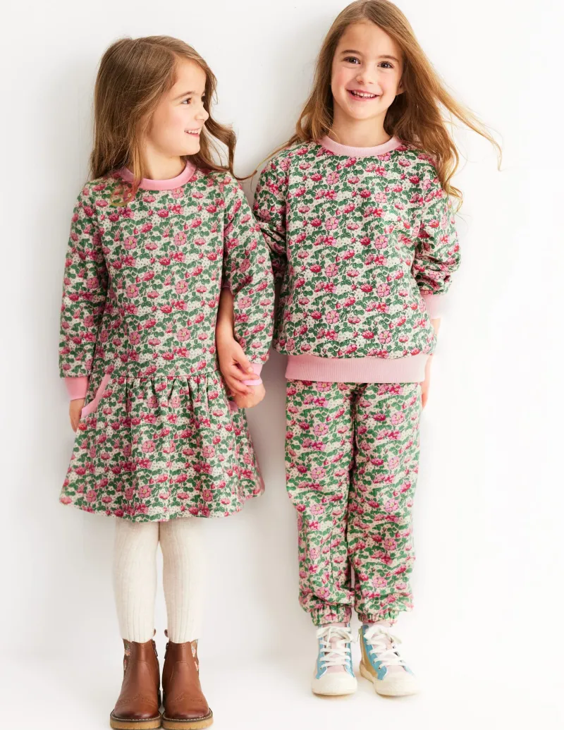 Kleider | Boden Kuscheliges, bedrucktes Sweatshirt-Kleid-Kreiderosa Wildrose KreiderosaWildrose