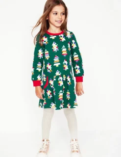 Kleider | Boden Kuscheliges, bedrucktes Sweatshirt-Kleid- Almond