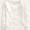 Oberteile & T-shirts | Boden Langärmeliges Oberteil mit Pointelle-Muster-Sanftes Naturweiß SanftesNaturweiß